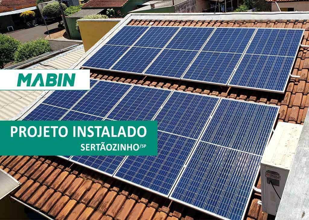 MABIN Projetos, mais uma obra entregue na cidade de Sertãozinho/SP, projeto com capacidade instalada de 10,05 kWp, 30 módulos fotovoltaicos e 01 inversor.