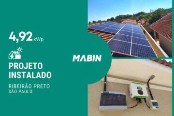 MABIN Projetos, energia solar entregue em Ribeirão Preto/SP, projeto com capacidade instalada de 4,92kWp, 12 módulos 410W e 01 inversor 5kWp