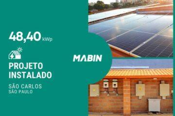 MABIN Projetos, energia solar entregue em São Carlos/SP, projeto com capacidade instalada de 48,40kWp, 110 módulos 440W e 02 inversores 20kWp