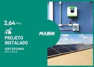 MABIN Projetos, energia solar entregue em Sertãozinho/SP, projeto com capacidade instalada de 2,64kWp, 06 módulos 440W e 01 inversor 2,5kWp