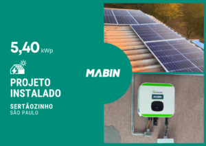 Energia solar em Sertãozinho/SP, Projeto realizado pela MABIN com capacidade instalada de 5,40kWp, 12 módulos 450W e 01 inversor 5kWp