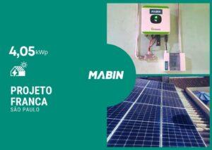 Energia solar em Ipuã/SP, Projeto realizado pela MABIN com capacidade instalada de 2,70kWp, 06 módulos 450W e 01 inversor 2,5kWp