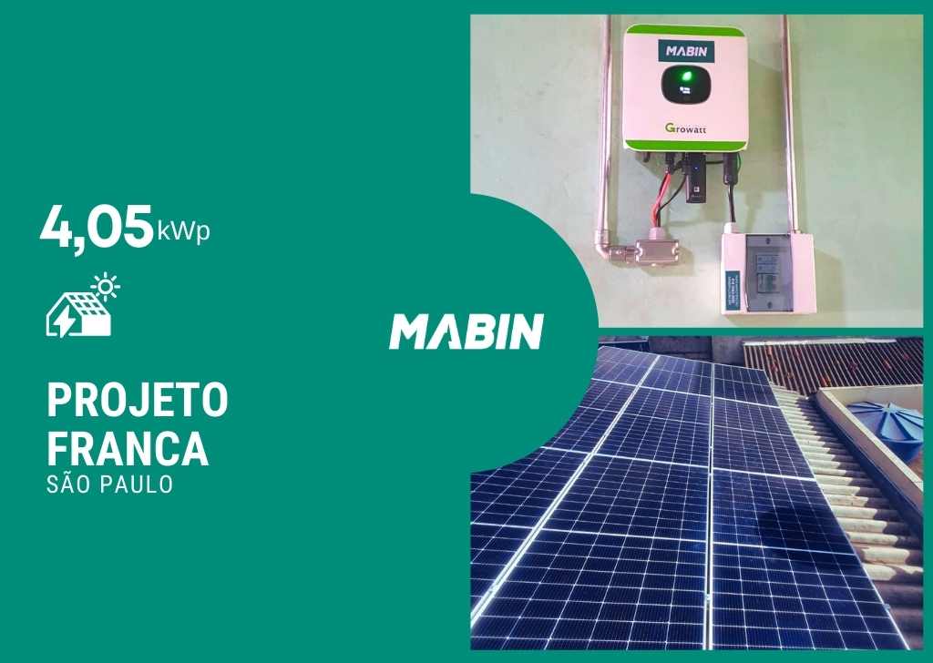 Energia solar em Ipuã/SP, Projeto realizado pela MABIN com capacidade instalada de 2,70kWp, 06 módulos 450W e 01 inversor 2,5kWp