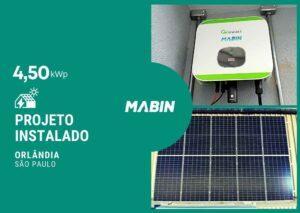 Projeto realizado pela MABIN Energia solar em Orlândia/SP, com capacidade instalada de 3,24kWp, 06 módulos 540W e 01 inversor 3kWp.