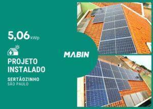 Projeto realizado pela MABIN Energia solar em Sertãozinho/SP, com capacidade instalada de 5,06kWp, 11 módulos 460W e 01 inversor 05kWp.
