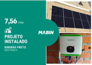 Projeto realizado pela MABIN Energia solar em Ribeirão Preto/SP, com capacidade instalada de 6,44Wp, 14 módulos 460W e 01 inversor 06kWp.