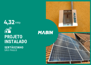 Projeto realizado pela MABIN Energia solar em Sertãozinho/SP, com capacidade instalada de 4,32kWp, 08 módulos 540W Jinko - 2 Micro Inversores Deye 2kW.
