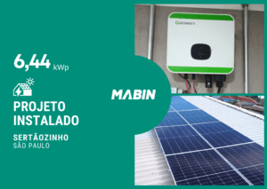 Projeto realizado pela MABIN Energia solar em Sertãozinho/SP, com capacidade instalada de 13,80kWp, 30 módulos 460W Jinko e 01 Growatt 10kWp.