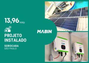 Projeto realizado pela MABIN Energia solar em SorocabaSP, com capacidade instalada de 13,96kWp, 26 módulos 540W e 02 inversor Growatt 5kWp.