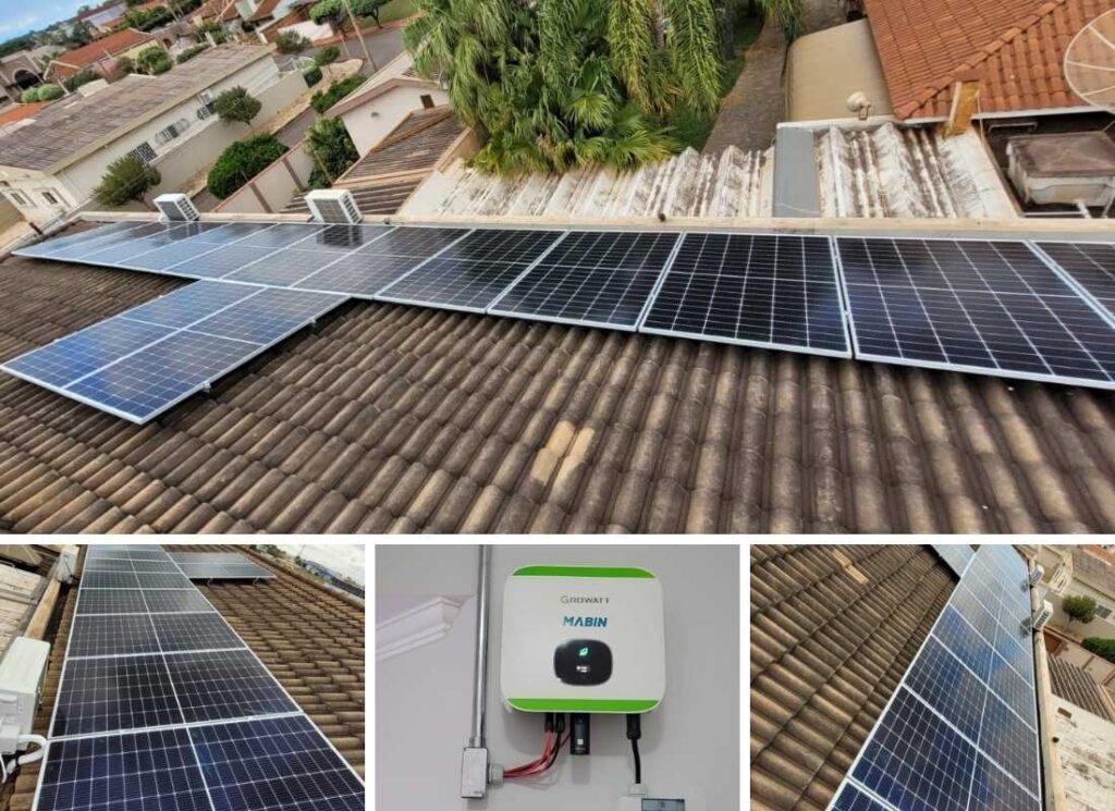 Projeto realizado pela MABIN Energia solar em Orlândia/SP, com capacidade instalada de 3,68kWp, 08 módulos 460W e 01 inversor 3kWp. Painéis solares instalados no projeto da MABIN em Sertãozinho, São Paulo