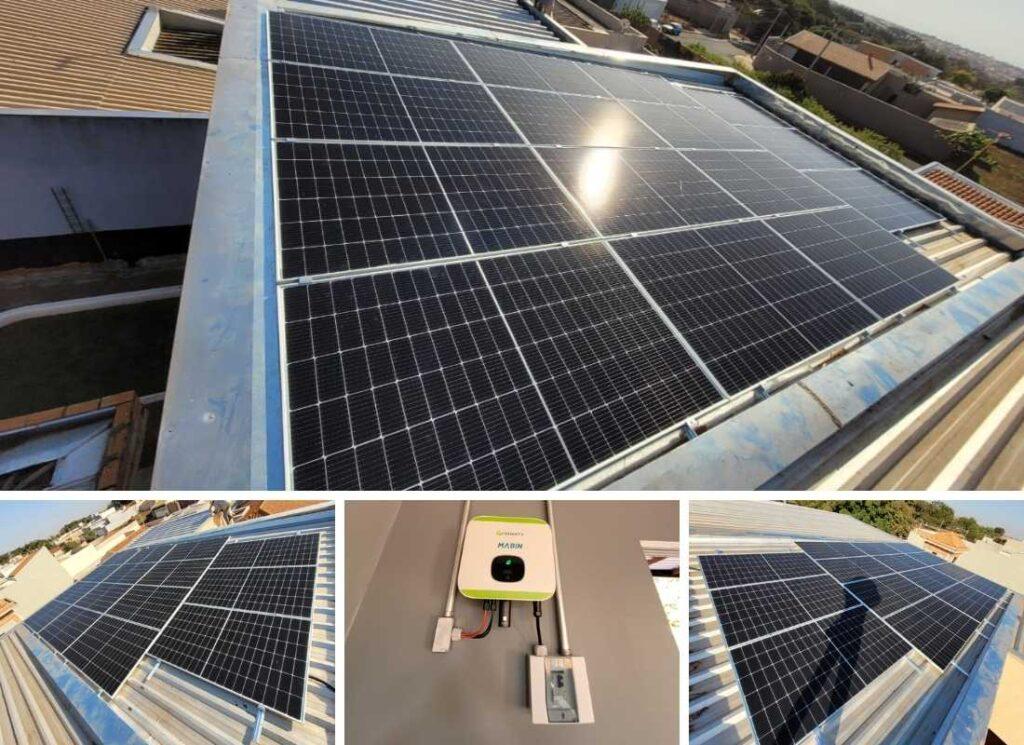 Projeto realizado pela MABIN Energia solar em Orlândia/SP, com capacidade instalada de 3,68kWp, 08 módulos 460W e 01 inversor 3kWp. Painéis solares instalados no projeto da MABIN em Sertãozinho, São Paulo
