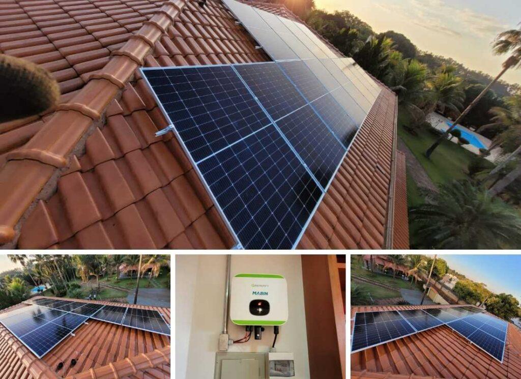 Projeto realizado pela MABIN Energia solar em Ribeirão Preto/SP, com capacidade instalada de 5,52kWp, 12 módulos 460W e 01 inversor de 5kWp.