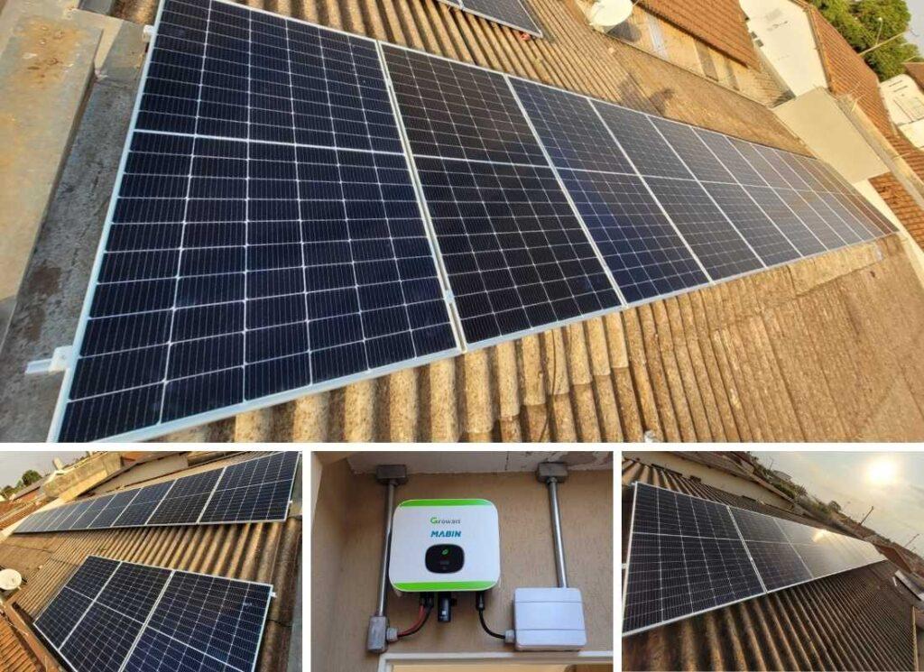 Painéis solares instalados no projeto da MABIN em Sertãozinho, São Paulo