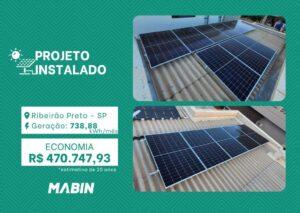 Projeto realizado pela MABIN Energia Solar em Ribeirão Preto/SP, com capacidade instalada de 6,44kWp, 14 módulos 460W e 01 inversor de 6kWp.