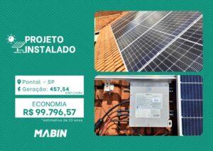 Projeto realizado pela MABIN Energia Solar em Pontal/SP, com capacidade instalada de 4,40kWp, 08 módulos 550W e 02 Micro Deye de 2kWp.