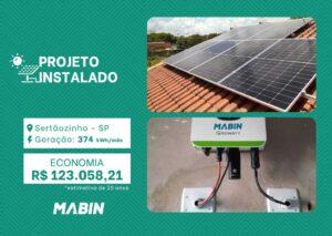 Projeto realizado pela MABIN Energia Solar em Sertãozinho/SP, com capacidade instalada de 3,22kWp, 07 módulos 460W e 01 inversor de 3kWp.