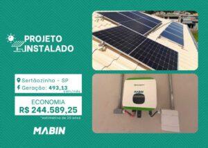 Projeto realizado pela MABIN Energia Solar em Sertãozinho/SP, com capacidade instalada de 4,19kWp, 09 módulos 465W e 01 inversor de 5kWp.