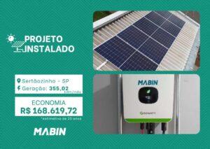 Projeto realizado pela MABIN Energia Solar em Sertãozinho/SP, com capacidade instalada de 3,22kWp, 07 módulos 460W e 01 inversor de 2,5kWp.