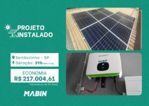 Projeto realizado pela MABIN Energia Solar em Sertãozinho/SP, com capacidade instalada de 3,26kWp, 07 módulos 465W e 01 inversor de 3kWp.