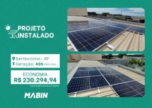 Projeto realizado pela MABIN Energia Solar em Sertãozinho/SP, com capacidade instalada de 3,29kWp, 07 módulos 470W e 01 inversor de 3kWp.