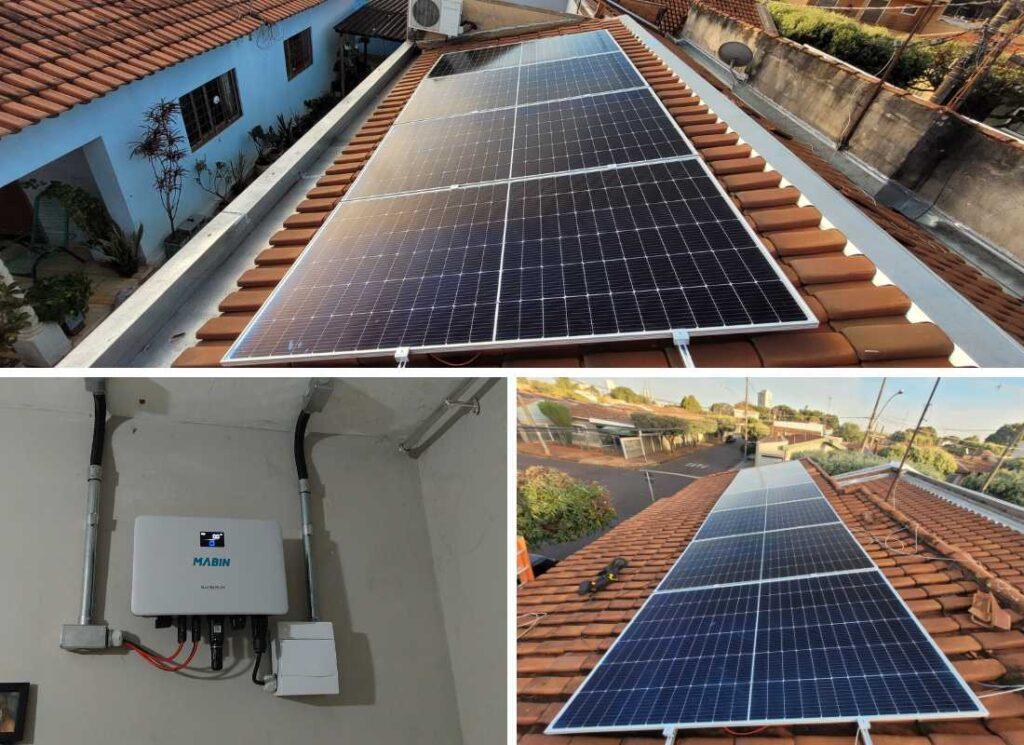 Projeto realizado pela MABIN Energia Solar em Sertãozinho/SP, com capacidade instalada de 6,66kWp, 12 módulos 555W e 01 inversor de 5kWp.