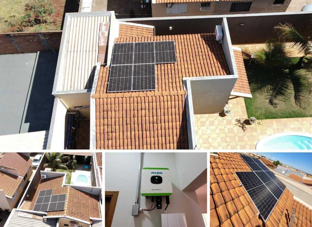 Projeto realizado pela MABIN Energia Solar em Sertãozinho/SP, com capacidade instalada de 2,35kWp, 05 módulos 470W e 01 inversor de 2kWp.