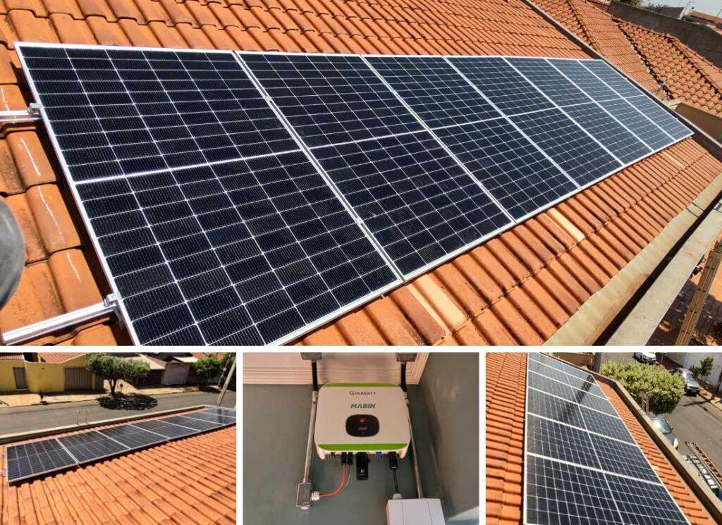 Projeto realizado pela MABIN Energia Solar em Sertãozinho/SP, com capacidade instalada de 3,29kWp, 07 módulos 470W e 01 inversor de 5kWp.