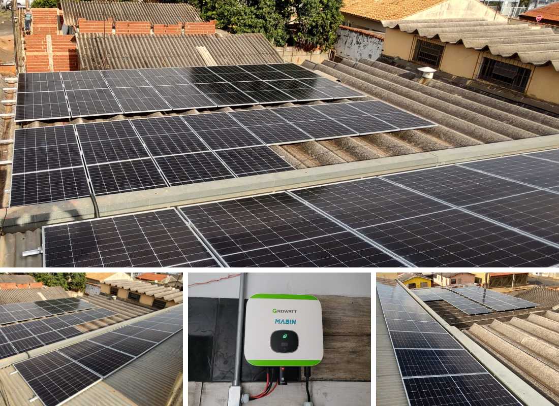 Projeto realizado pela MABIN Energia Solar em Ibitinga/SP, com capacidade instalada de 20,21kWp, 43 módulos 470W e 2 inversores (10kW + 5kW).
