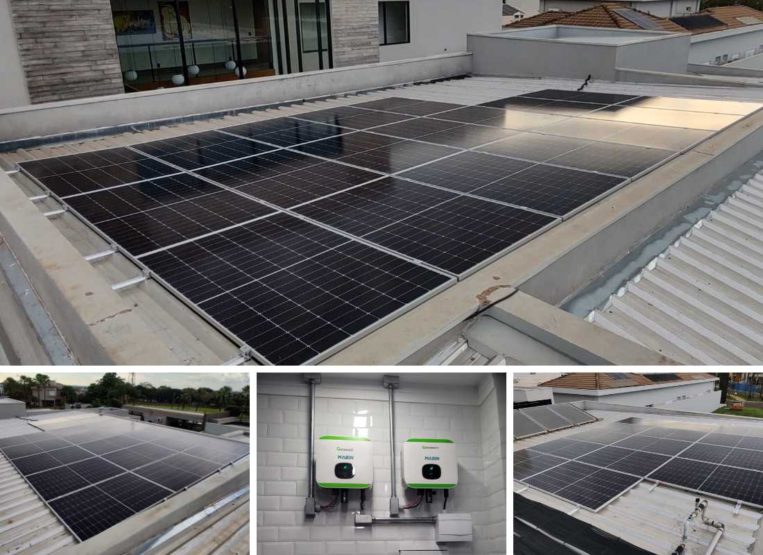 Projeto realizado pela MABIN Energia Solar em Sertãozinho/SP, com capacidade instalada de 15,51kWp, 33 módulos 470W e 2 inversores (10kW + 1,5kW).