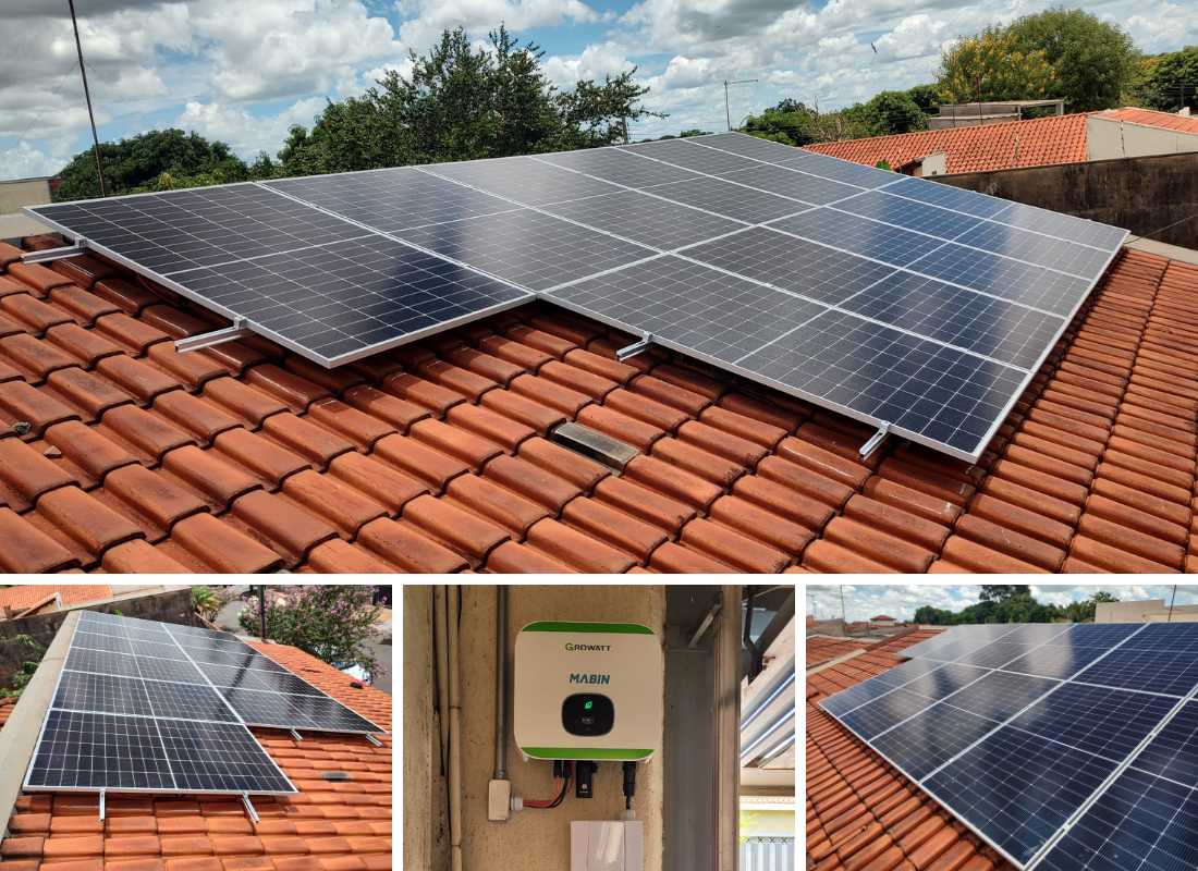 Projeto realizado pela MABIN Energia solar em Orlândia/SP, com capacidade instalada de 3,68kWp, 08 módulos 460W e 01 inversor 3kWp.