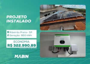 Projeto realizado pela MABIN Energia Solar em Ribeirão Preto/SP, com capacidade instalada de 8,46 kWp, 18 módulos 470 W e 1 inversor 8 kW.