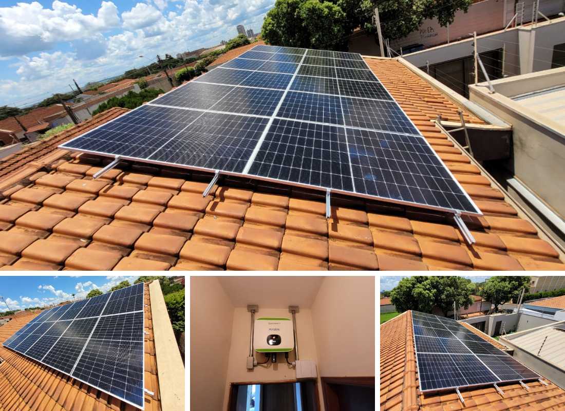 Projeto realizado pela MABIN Energia Solar em Sertãozinho/SP, com capacidade instalada de 5,64 kWp, 12 módulos 470 W e 1 inversor 5 kW.