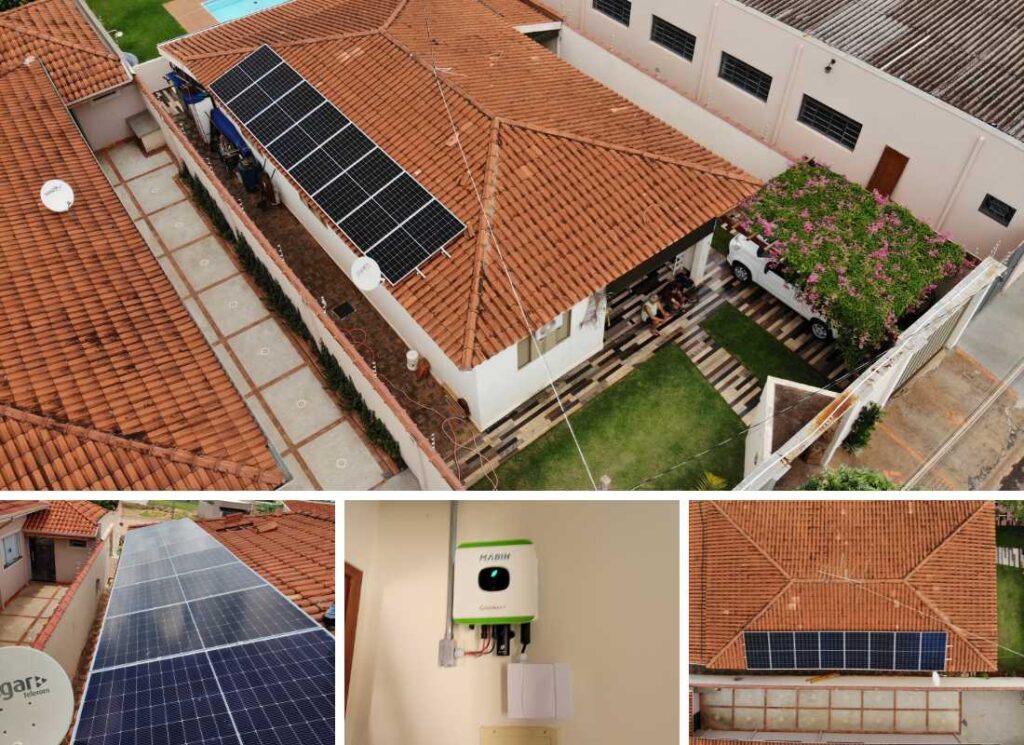 Projeto realizado pela MABIN Energia Solar em Sales Oliveira/SP, com capacidade instalada de 3,76 kWp, 08 módulos 470 W e 1 inversor 3 kW.