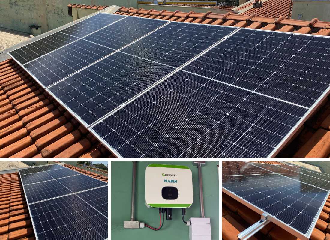 Projeto realizado pela MABIN Energia Solar em Sertãozinho/SP, com capacidade instalada de 5,64 kWp, 12 módulos 470 W e 1 inversor 5 kW.
