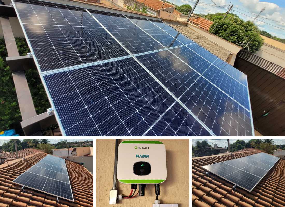 Projeto realizado pela MABIN Energia Solar em Sertãozinho/SP, com capacidade instalada de 7,05 kWp, 15 módulos 470 W e 1 inversor 6 kW.