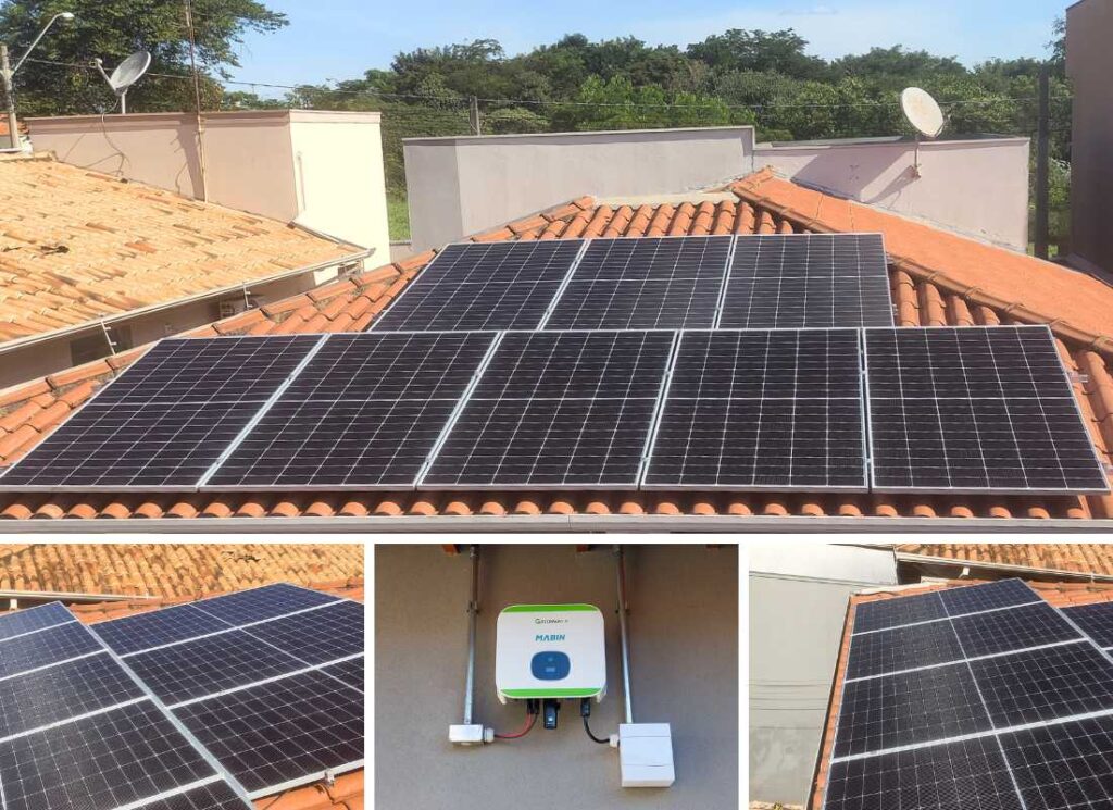 Projeto realizado pela MABIN Energia solar em Orlândia/SP, com capacidade instalada de 3,68kWp, 08 módulos 460W e 01 inversor 3kWp. Projeto realizado pela MABIN Energia Solar em Orlândia/SP, com capacidade instalada de 3,76 kWp, 08 módulos 470 W e 1 inversor 5 kW.