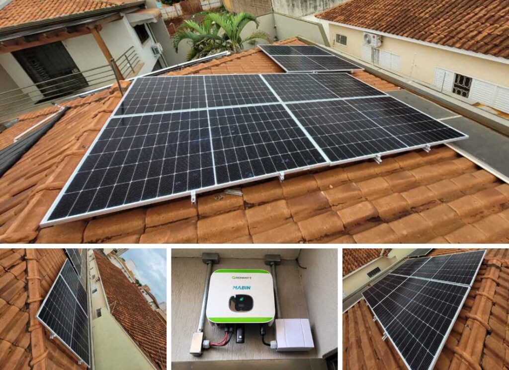 Projeto realizado pela MABIN Energia Solar em Ribeirão Preto/SP, com capacidade instalada de 7,05 kWp, 15 módulos 470 W e 1 inversor 6 kW.