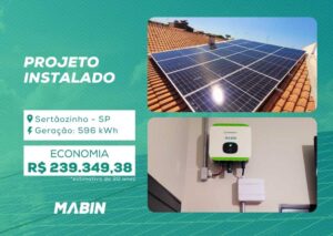 Energia Solar em Sertãozinho/SP. Projeto desenvolvido e realizado pela MABIN, com capacidade instalada de 5,64kWp.
