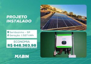 Energia Solar em Sertãozinho/SP. Projeto desenvolvido e realizado pela MABIN, com capacidade instalada de 14,25 kWp.