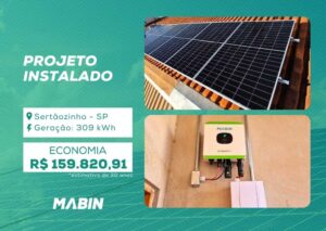 Energia Solar em Sertãozinho/SP. Projeto desenvolvido e realizado pela MABIN, com capacidade instalada de 4,095 kWp.