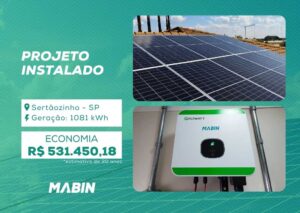 Energia Solar em Sertãozinho/SP. Projeto desenvolvido e realizado pela MABIN, com capacidade instalada de 9,36 kWp.