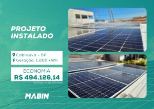 Energia Solar em Cabreúva/SP. Projeto desenvolvido e realizado pela MABIN, com capacidade instalada de 11,28 kWp.