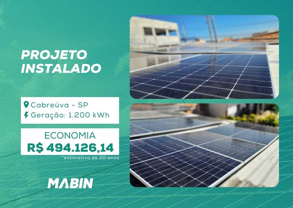 Energia Solar em Cabreúva/SP. Projeto desenvolvido e realizado pela MABIN, com capacidade instalada de 11,28 kWp.