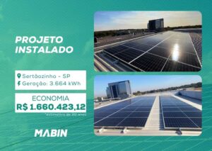 Energia Solar em Sertãozinho/SP. Projeto desenvolvido e realizado pela MABIN, com capacidade instalada de 32,20 kWp.