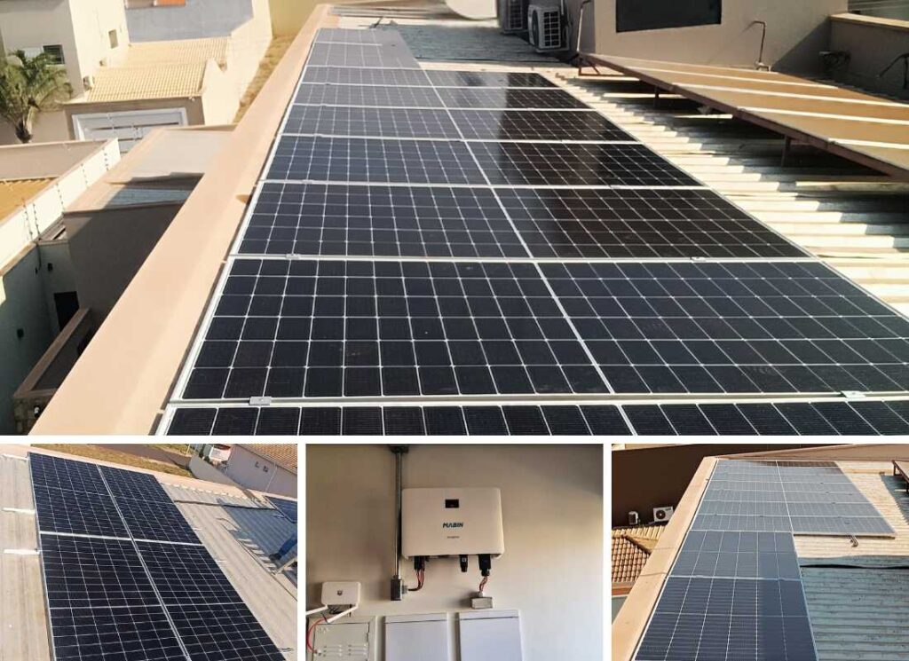 Energia Solar em Sertãozinho/SP. Projeto desenvolvido e realizado pela MABIN, com capacidade instalada de 9,95 kWp.
