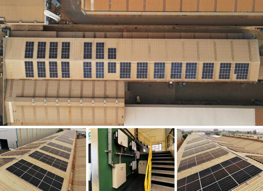 Energia Solar em Sertãozinho/SP. Projeto desenvolvido e realizado pela MABIN, com capacidade instalada de 125,35 kWp.