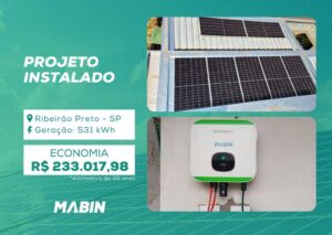 Energia Solar em Ribeirão Preto/SP. Projeto desenvolvido e realizado pela MABIN, com capacidade instalada de 5,50kWp.
