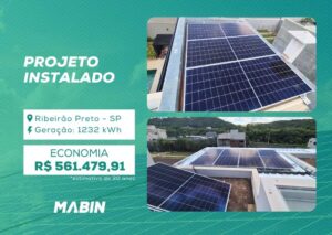 Energia Solar em Ribeirão Preto/SP. Projeto desenvolvido e realizado pela MABIN, com capacidade instalada de 10,925 kWp.