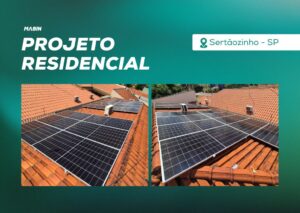 Energia Solar em Sertãozinho/SP. Projeto desenvolvido e realizado pela MABIN, com capacidade instalada de 8,63 kWp.
