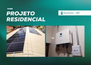 Energia Solar em Dumont/SP. Projeto desenvolvido e realizado pela MABIN, com capacidade instalada de 11,50 kWp.